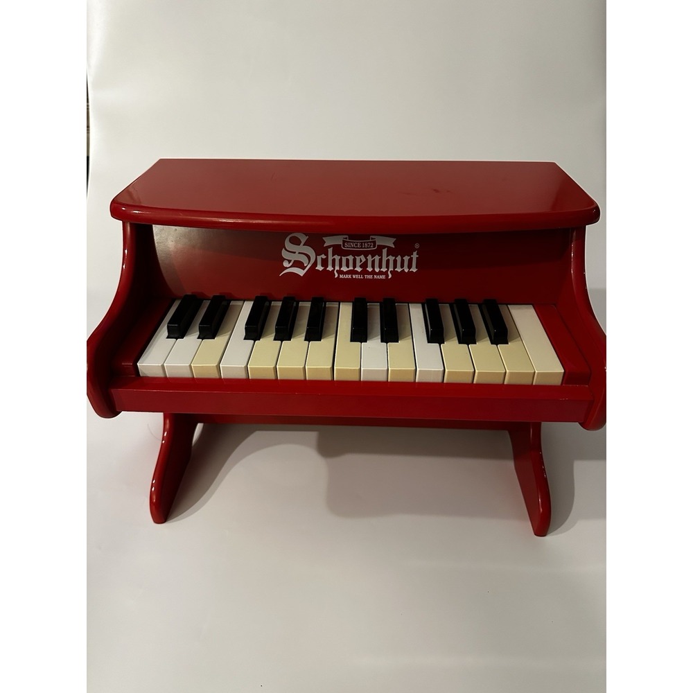 Schoenhut Mini Red 25 Keys Children's Wood Piano Vintage Kids Toy 16.5x11.5x10